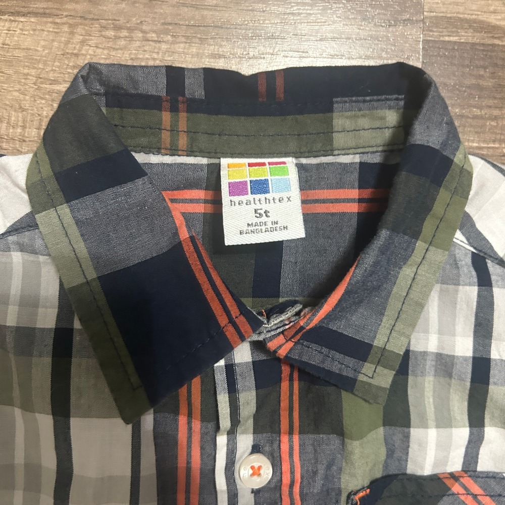 Healthtex Carter's Plaid Button Down Shirts Boys 5T Multicolor Cabincore Preppy - Picture 3 of 8